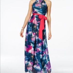 INC concept printed halter maxi dress in size 10